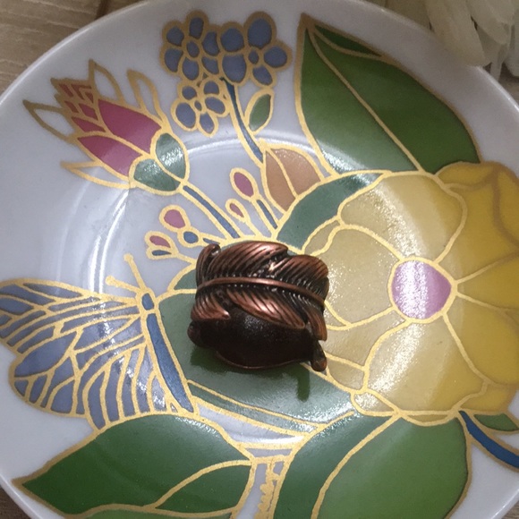 Boho Copper Toned Gypsy Wraparound Leaf Ring Lucky Brand - Picture 3 of 11